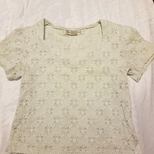 Crop Mint T-Shirt S w/ Lace